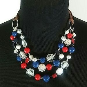 Color Jewelry - Red, White, & Blue Necklace Color Jewelry - Red, White, & Blue Necklace